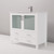 Lexora LVV36SA601 Volez 36 inch W White Bath Vanity Cabinet, White Ceramic Top, and Faucet Set