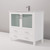 Lexora Volez 36 inch W White Bath Vanity Cabinet, White Ceramic Top, and Faucet Set