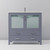 Lexora LVV36SB601 Volez 36 inch W Dark Grey Bath Vanity Cabinet, White Ceramic Top, and Faucet Set