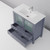 Lexora Volez 36 inch W Dark Grey Bath Vanity Cabinet, White Ceramic Top, and Faucet Set