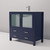Lexora LVV36SE601 Volez 36 inch W Navy Blue Bath Vanity Cabinet, White Ceramic Top, and Faucet Set