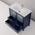 Lexora Volez 36 inch W Navy Blue Bath Vanity Cabinet, White Ceramic Top, and Faucet Set