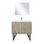 Lexora LLC36SKSOSM28FCH Lancy 36 inch W x 20 in D Rustic Acacia Bath Vanity Cabinet, White Quartz Top, Chrome Faucet Set and 28 in Mirror