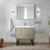 Lexora LLC36SKSOSM28FCH Lancy 36 inch W x 20 in D Rustic Acacia Bath Vanity Cabinet, White Quartz Top, Chrome Faucet Set and 28 in Mirror