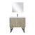 Lexora Lancy 36 inch W x 20 in D Rustic Acacia Bath Vanity Cabinet, White Quartz Top, Gun Metal Faucet Set and 28 in Mirror