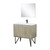 Lexora LLC36SKSOSM28FGM Lancy 36 inch W x 20 in D Rustic Acacia Bath Vanity Cabinet, White Quartz Top, Gun Metal Faucet Set and 28 in Mirror