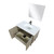 Lexora LLC36SKSOSM28FGM Lancy 36 inch W x 20 in D Rustic Acacia Bath Vanity Cabinet, White Quartz Top, Gun Metal Faucet Set and 28 in Mirror