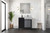 Lexora LZ342236SLISM30 Zilara 36 inch W Black and Grey Bath Vanity Cabinet, Castle Grey Marble Top and 30 in Mirror