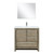 Lexora LLF36SKSOSM28FCH Lafarre 36 inch W x 20 in D Rustic Acacia Bath Vanity Cabinet, White Quartz Top, Chrome Faucet Set and 28 in Mirror