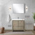 Lexora LLF36SKSOSM28FCH Lafarre 36 inch W x 20 in D Rustic Acacia Bath Vanity Cabinet, White Quartz Top, Chrome Faucet Set and 28 in Mirror
