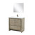 Lexora LVLF36SRA313 Lafarre 36 inch W x 20 in D Rustic Acacia Bath Vanity Cabinet, Cultured Marble Top, Gun Metal Faucet Set and 28 in Mirror