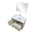 Lexora LLF36SKSOSM28FBN Lafarre 36 inch W x 20 in D Rustic Acacia Bath Vanity Cabinet, White Quartz Top, Brushed Nickel Faucet Set and 28 in Mirror