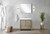 Lexora Lafarre 36 inch W x 20 in D Rustic Acacia Bath Vanity Cabinet, White Quartz Top, Brushed Nickel Faucet Set and 28 in Mirror