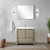 Lexora LLF36SKSOSM28FRG Lafarre 36 inch W x 20 in D Rustic Acacia Bath Vanity Cabinet, White Quartz Top, Rose Gold Faucet Set and 28 in Mirror
