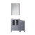 Lexora  LV341836SBESM22 Volez 36 in W x 18.25 in D Dark Grey Bath Vanity with Side Cabinet and 22 in Mirror