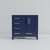 Lexora Jacques 36 in. W Right Offset Navy Blue Bath Vanity Cabinet and Cultured Marble Top