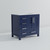 Lexora LVJ36SE300R Jacques 36 in. W Right Offset Navy Blue Bath Vanity Cabinet and Cultured Marble Top