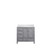Lexora Jacques 36 in. W Right Offset Distressed Grey Bath Vanity Cabinet and Cultured Marble Top