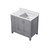 Lexora LVJ36SD300R Jacques 36 in. W Right Offset Distressed Grey Bath Vanity Cabinet and Cultured Marble Top