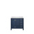 Lexora Jacques 36 in. W Left Offset Navy Blue Bath Vanity Cabinet and Cultured Marble Top