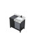 Lexora Zilara 36 inch W Black and Grey Bath Vanity Cabinet, Castle Grey Marble Top and Matte Black Faucet Set
