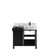 Lexora Zilara 36 inch W Black and Grey Bath Vanity Cabinet, Castle Grey Marble Top and Matte Black Faucet Set