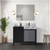 Lexora LZ342236SLISFBG Zilara 36 inch W Black and Grey Bath Vanity Cabinet, Castle Grey Marble Top and Gun Metal Faucet Set