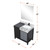Lexora LZ342236SLISM30FCM Zilara 36 inch W Black and Grey Bath Vanity Cabinet, Castle Grey Marble Top, Matte Black Faucet Set and 30 in Mirror