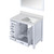 Lexora LVJ36SA310R Jacques 36 in. W Right Offset White Bath Vanity Cabinet, Cultured Marble Top, and 34 in. Mirror