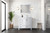 Lexora LVJ36SA310R Jacques 36 in. W Right Offset White Bath Vanity Cabinet, Cultured Marble Top, and 34 in. Mirror