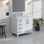 Lexora LVJ36SA310R Jacques 36 in. W Right Offset White Bath Vanity Cabinet, Cultured Marble Top, and 34 in. Mirror
