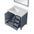 Lexora  LVJ36SB310L Jacques 36 in. W x 22 in. D Left Offset Dark Grey Bath Vanity, Cultured Marble Top, and 34 in. Mirror