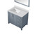 Lexora  LVJ36SB310L Jacques 36 in. W x 22 in. D Left Offset Dark Grey Bath Vanity, Cultured Marble Top, and 34 in. Mirror