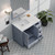 Lexora Jacques 36 in. W Left Offset Dark Grey Bath Vanity Cabinet, Cultured Marble Top, and 34 in. Mirror