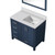 Lexora  LVJ36SE310R Jacques 36 in. W x 22 in. D Right Offset Navy Blue Bath Vanity, Cultured Marble Top, and 34 in. Mirror