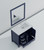 Lexora LVJ36SE310R Jacques 36 in. W Right Offset Navy Blue Bath Vanity Cabinet, Cultured Marble Top, and 34 in. Mirror