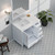 Lexora Jacques 36 in. W Left Offset White Bath Vanity Cabinet, Cultured Marble Top, and 34 in. Mirror