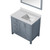 Lexora Jacques 36 in. W Right Offset Dark Grey Bath Vanity Cabinet, Cultured Marble Top, and 34 in. Mirror