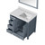 Lexora Jacques 36 in. W Right Offset Dark Grey Bath Vanity Cabinet, Cultured Marble Top, and 34 in. Mirror