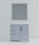 Lexora LVJ36SB310R Jacques 36 in. W Right Offset Dark Grey Bath Vanity Cabinet, Cultured Marble Top, and 34 in. Mirror