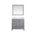 Lexora LVJ36SD310R Jacques 36 in. W Right Offset Distressed Grey Bath Vanity Cabinet, Cultured Marble Top, and 34 in. Mirror