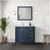 Lexora  LVJ36SE310L Jacques 36 in. W x 22 in. D Left Offset Navy Blue Bath Vanity, Cultured Marble Top, and 34 in. Mirror