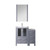 Lexora LV341836SBESM22F Volez 36 inch W Dark Grey Bath Vanity Cabinet with Side Cabinet, Faucet Set, and 22 in Mirror