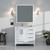 Lexora LVJ36SA201L Jacques 36 in. W Left Offset White Bath Vanity Cabinet, White Quartz Top, and Faucet Set