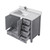Lexora LVJ36SD201L Jacques 36 in. W Left Offset Distressed Grey Bath Vanity Cabinet, White Quartz Top, and Faucet Set