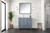 Lexora Jacques 36 in. W Left Offset Dark Grey Bath Vanity Cabinet, Cultured Marble Top, and Faucet Set
