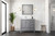 Lexora LVJ36SD301L Jacques 36 in. W Left Offset Distressed Grey Bath Vanity Cabinet, Cultured Marble Top, and Faucet Set