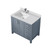 Lexora Jacques 36 in. W Left Offset Dark Grey Bath Vanity Cabinet, White Quartz Top, and Faucet Set
