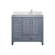 Lexora LVJ36SB201R Jacques 36 in. W Right Offset Dark Grey Bath Vanity Cabinet, White Quartz Top, and Faucet Set