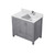 Lexora Jacques 36 in. W Right Offset Distressed Grey Bath Vanity Cabinet, Cultured Marble Top, and Faucet Set